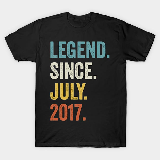 5 Years Old Legend Since July 2017 5th Birthday T-Shirt by tobzz